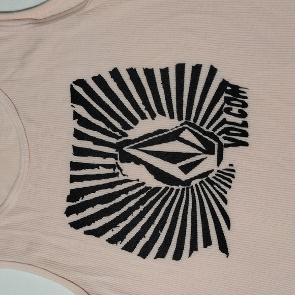 Volcom medium tank top pink with black. Small pin hole. See pic - Picture 5 of 7